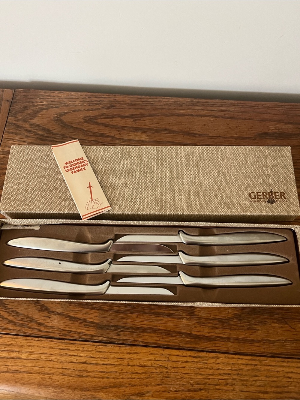 Vintage Gerber Stainless Steel Knife Set in Silver - 6-Piece